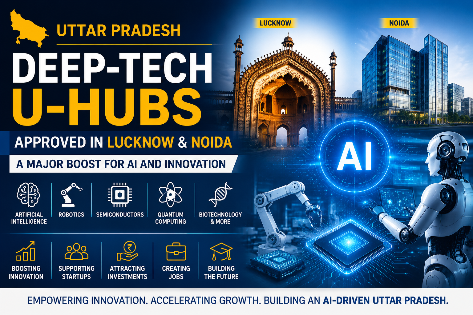 Uttar Pradesh Cabinet Approves Deep-Tech U-Hubs in Lucknow & Noida to Boost AI Innovation