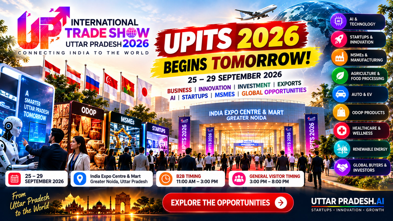 UPITS 2026 Begins Tomorrow: What to Expect From Uttar Pradesh’s Global Trade & Innovation Showcase